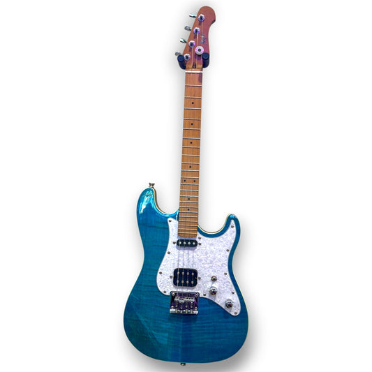 Flight Pathfinder Electric Ukulele – Transparent Blue Flame Top