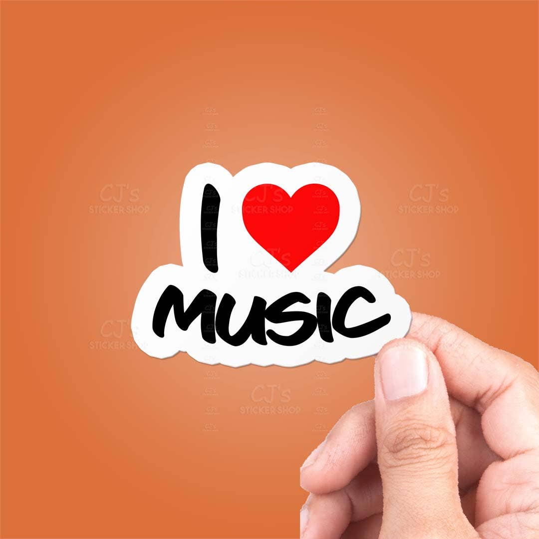 I Love Music Sticker Vinyl Decal