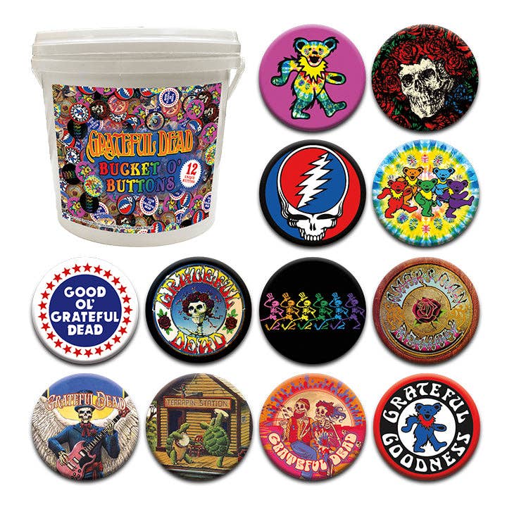 144 Unit Bucket o' Buttons - Grateful Dead