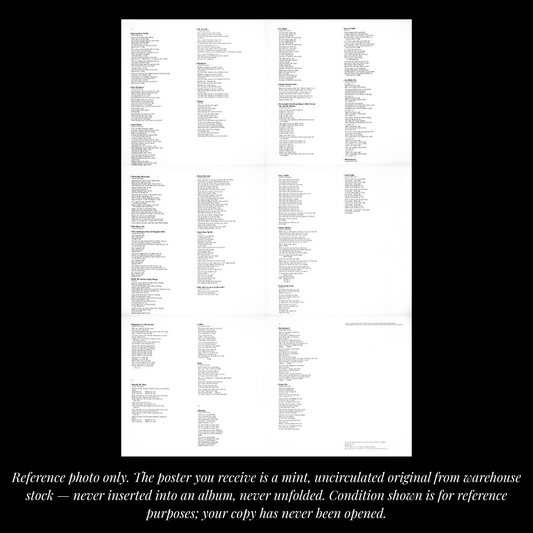 Original 1968 Beatles White Album insert poster George Harrison portrait side — mint condition never unfolded since 1968