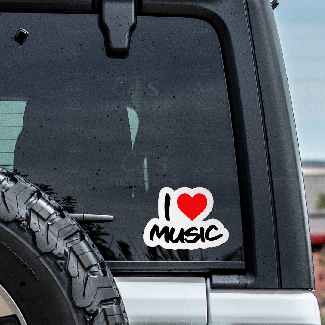 I Love Music Sticker Vinyl Decal
