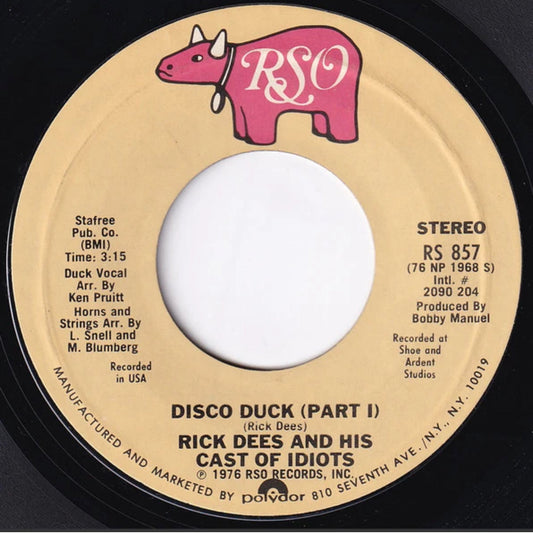 Rick Dees Disco Duck 1976 45 rpm single