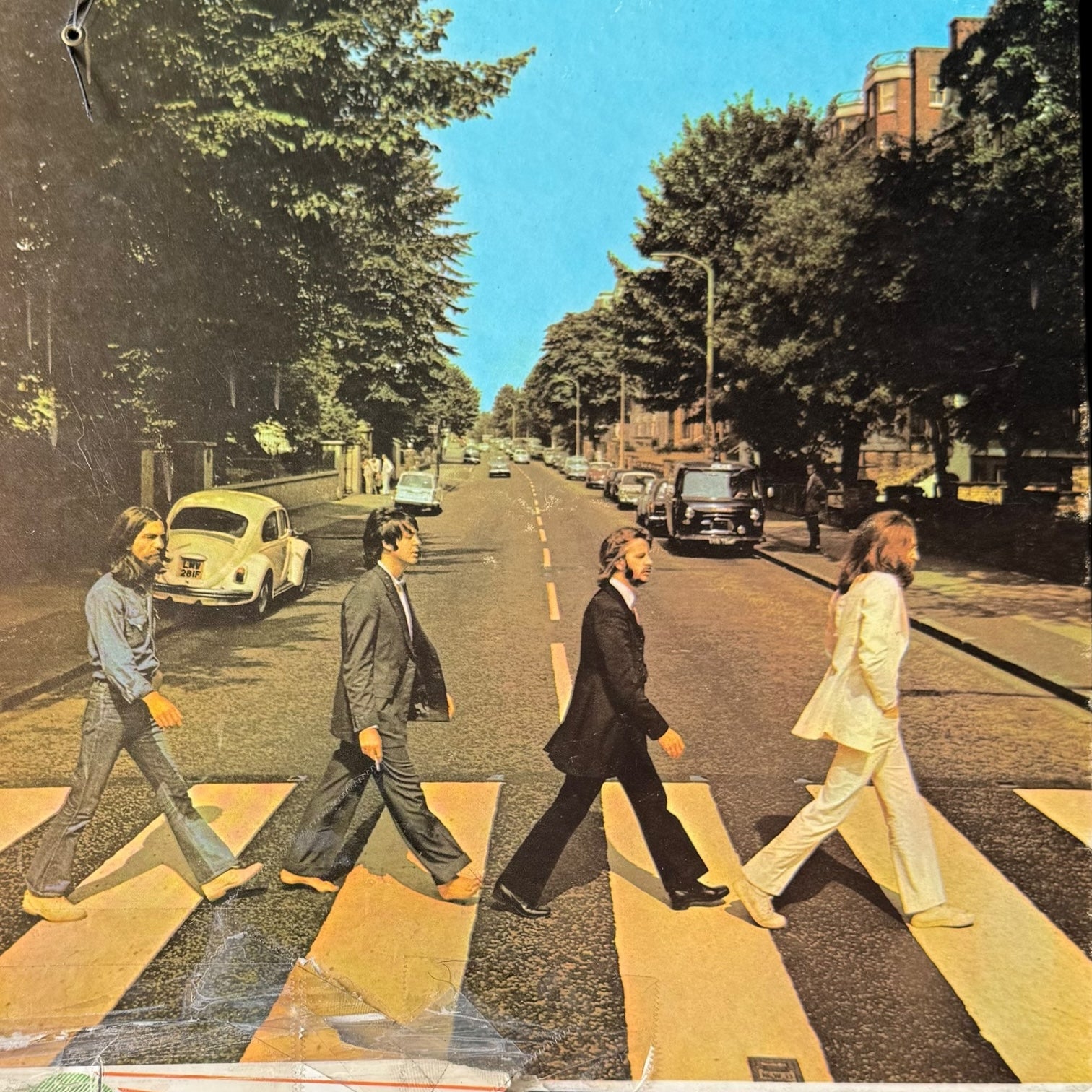  Abbey Road panel from original 1969 Beatles Capitol Records Christmas retail hanging mobile — among earliest retail display materials featuring Abbey Road