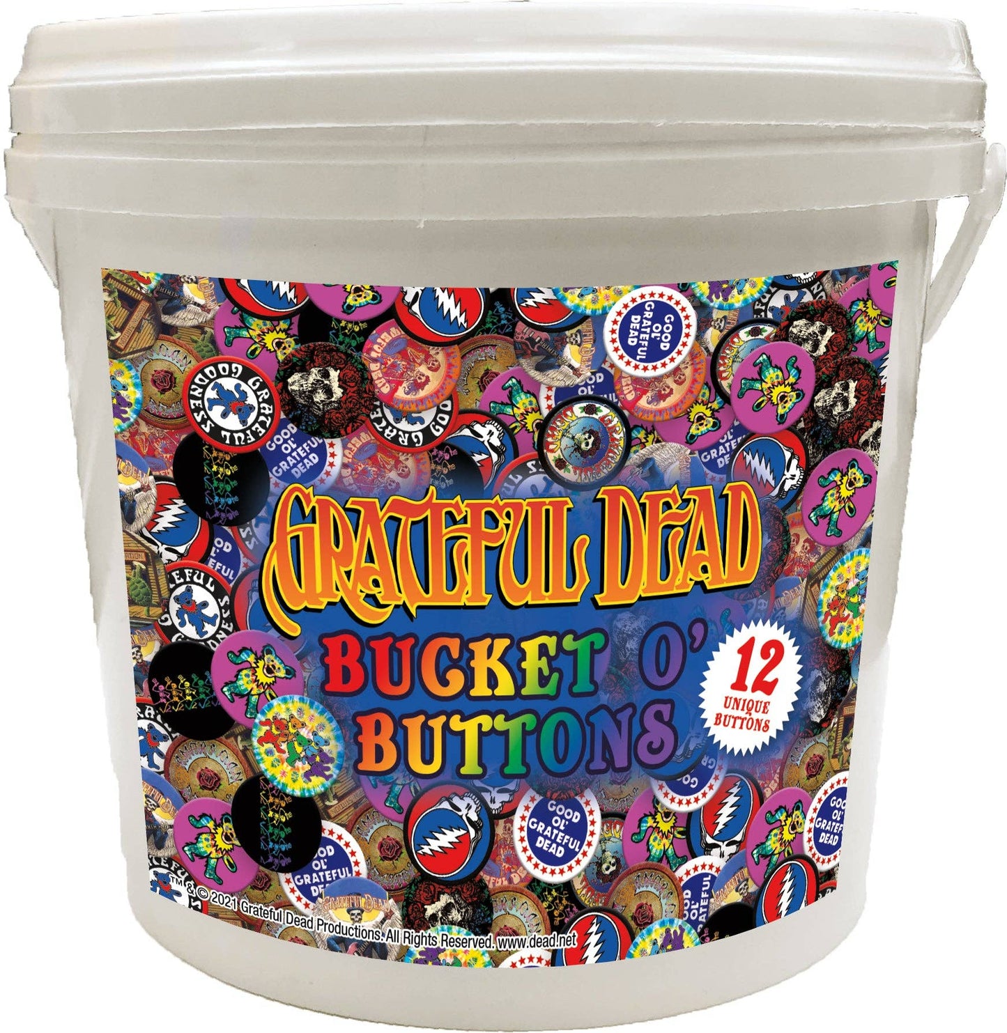 144 Unit Bucket o' Buttons - Grateful Dead
