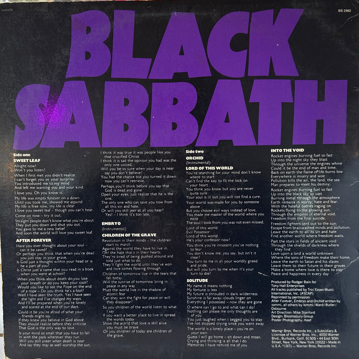 Black Sabbath - Masters of Reality - Embossed Cover