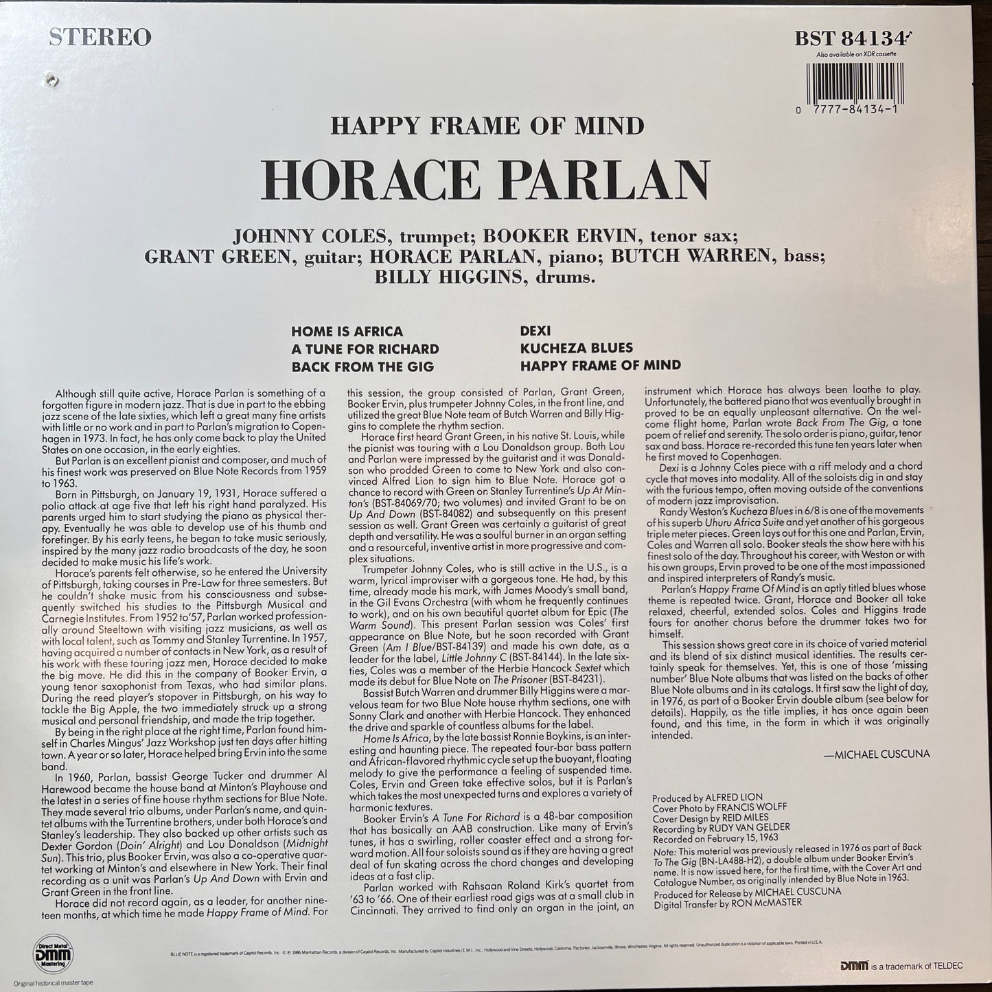 Horace Parlan - Happy Frame of Mind - Blue Note DMM