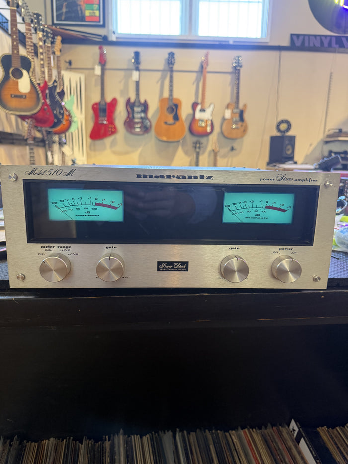 Marantz 510M actual unit, front powered on; original unretouched photograph