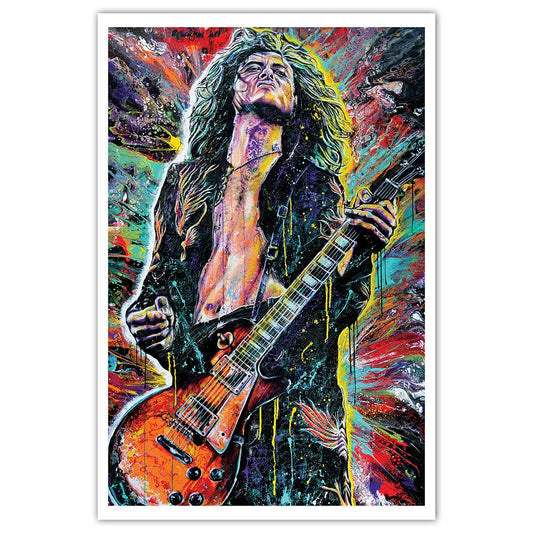 Jimmy Page Led Zeppelin Art Print 12 x 18"