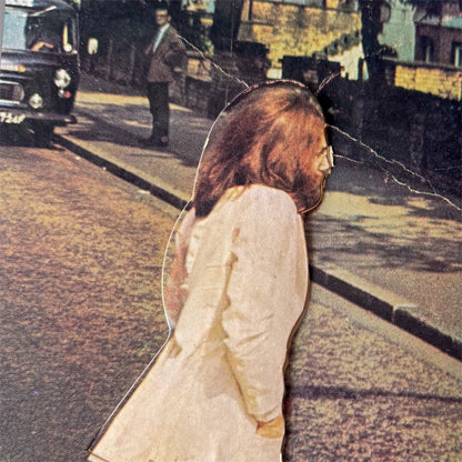 1969 Beatles Abbey Road die-cut promo standee John Lennon figure detail white suit round glasses original Apple Records rare promotional display