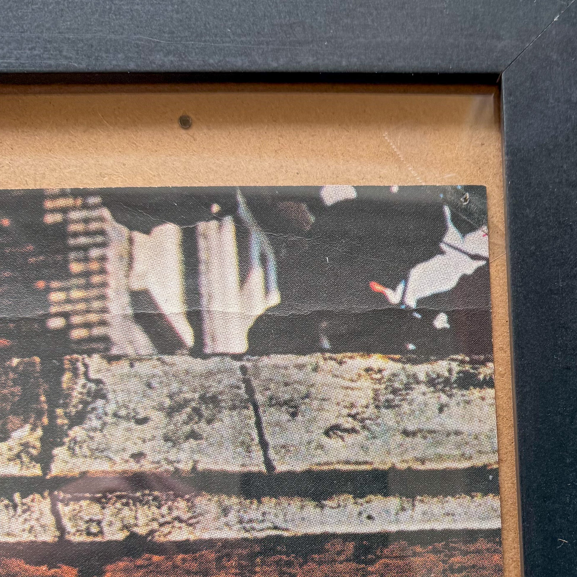 1969 Beatles Abbey Road Apple Records promo poster top right corner condition detail edge wear original 1969 US printing Capitol Records Bethlehem PA warehouse