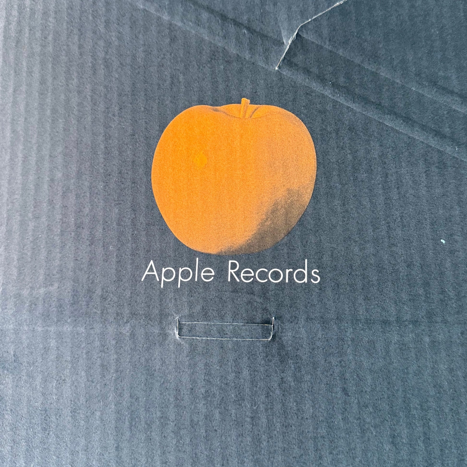 1971 George Harrison All Things Must Pass tape merchandiser figure riser card full view die-cut arch top George Harrison silhouette stained glass windows original Apple Records promo