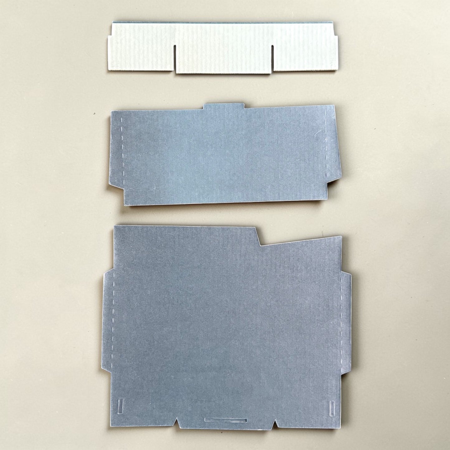 1971 George Harrison All Things Must Pass tape merchandiser all display bin components flat unassembled mint condition complete set slate blue grey corrugated cardboard original Apple Records