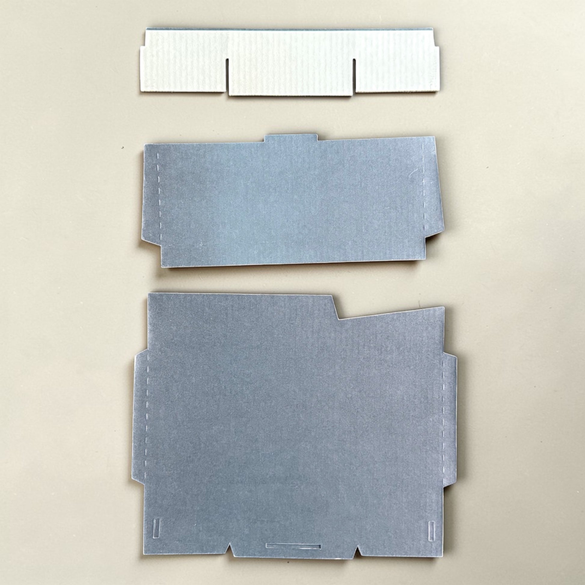 1971 George Harrison All Things Must Pass tape merchandiser all display bin components flat unassembled mint condition complete set slate blue grey corrugated cardboard original Apple Records