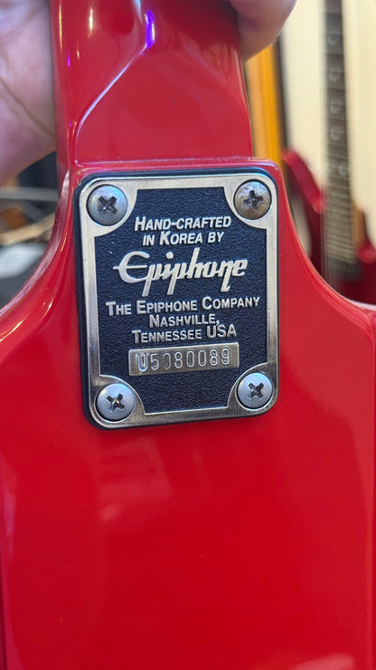 Modified Epiphone Firebird Electric Guitar – Red, Al Hendrix Signature — identification detail