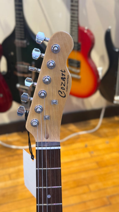 Cozart Thinline-Style Electric Guitar – Seafoam Blue-Green — headstock detail