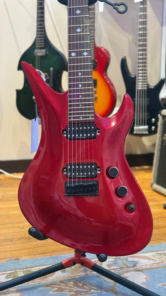 Schecter A-7 red body, Duncan Designed pickups, fixed bridge and controls